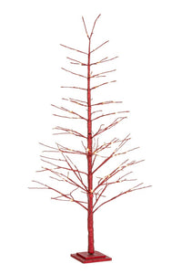 Alberello di Natale Luminoso Mini Albero Natalizio Led Piccolo Illuminato Dimensioni: 120 cm, Colore: Rosso