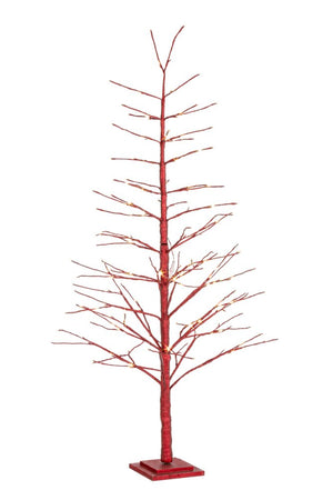 Alberello di Natale Luminoso Mini Albero Natalizio Led Piccolo Illuminato Dimensioni: 120 cm, Colore: Rosso