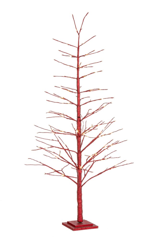 Alberello di Natale Luminoso Mini Albero Natalizio Led Piccolo Illuminato Dimensioni: 120 cm, Colore: Rosso