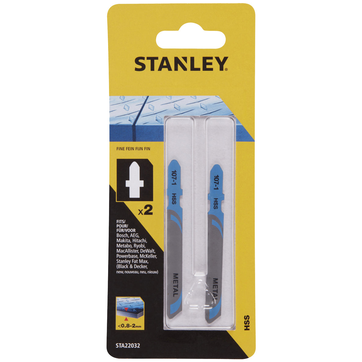 PIRANHA/STANLEY STA22032 (X22033) 2 LAME METALLO T/FINE ATT.A T STANLEY CF 1,0