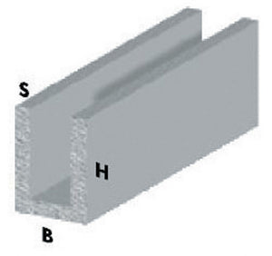 5pz profilo argento h.100 cm canalino u 10x15x1 mm 29373