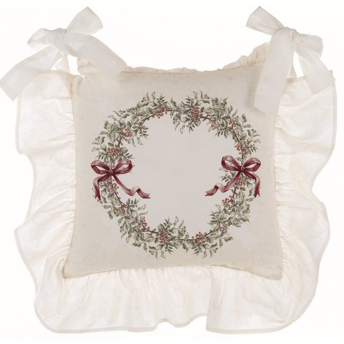 Copricuscino 40 x 40 Natalizio Shabby Chic Decorazione Natale Blanc Mariclò