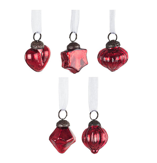 Pendagli Vintage Albero di Natale Addobbi Decorazioni Natalizie Antichizzati 5Pz Colore: Rosso