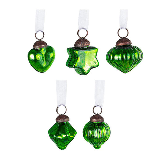 Pendagli Vintage Albero di Natale Addobbi Decorazioni Natalizie Antichizzati 5Pz Colore: Verde