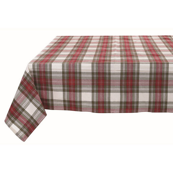 Tovaglia Tavolo Rettangolare Scozzese Tartan Shabby Chic Vintage Blanc Mariclò Dimensioni: 140 x 240 cm