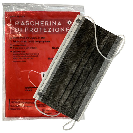 cf mascherina chirurgica colore nero pz 10 2938