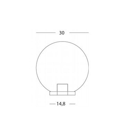 Testa-Palo 1 Luce Globo In Termoplastco Sfera Ø 30 Cm Nero - Trasparente