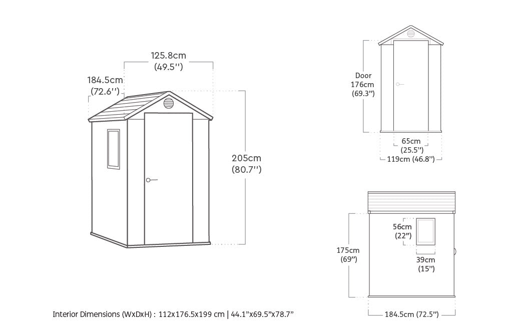 Casetta da Giardino Porta Attrezzi 125,8x184,5x205,1 cmin Evotech+ Keter Darwin 4x6 Verde