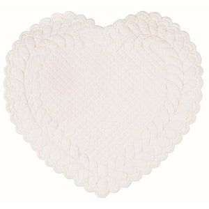 Tovaglietta Americana a Cuore Avorio Boutis Provenzale Shabby Chic Blanc Mariclò