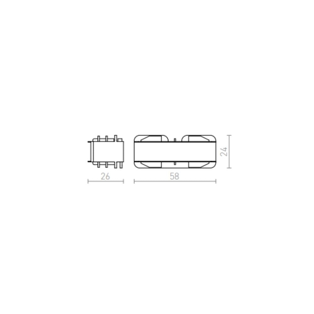 EUTRAC connettore conduttivo longitudinale grigio argento  230V