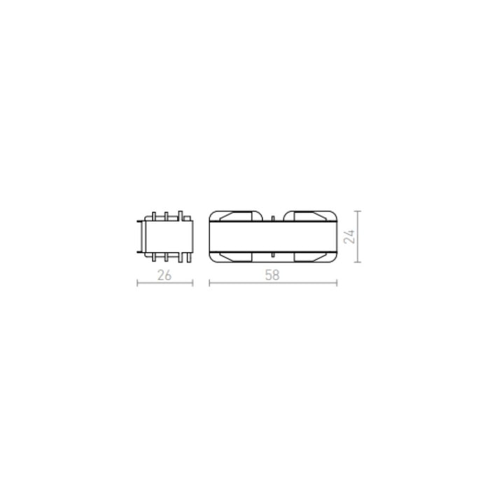 EUTRAC connettore conduttivo longitudinale grigio argento  230V