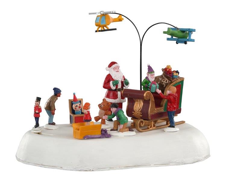 Scenario Natalizio in Movimento Villaggio con Babbo Natale Jolly Toys Lemax