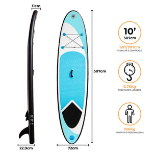 Stand Up Paddle Board Tavola da SUP Gonfiabile Tavola da Surf e Accessori – Blu