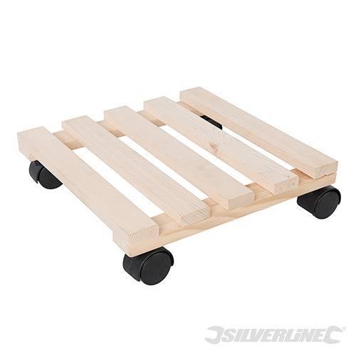 Carrello in legno per piante trasporto con ruote pratico fino a 60 kg Silverline