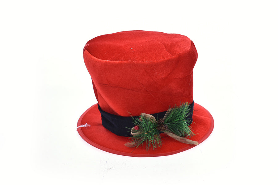 Puntale Albero di Natale forma di Cappello Rosso Addobbi Decorazioni Natalizie