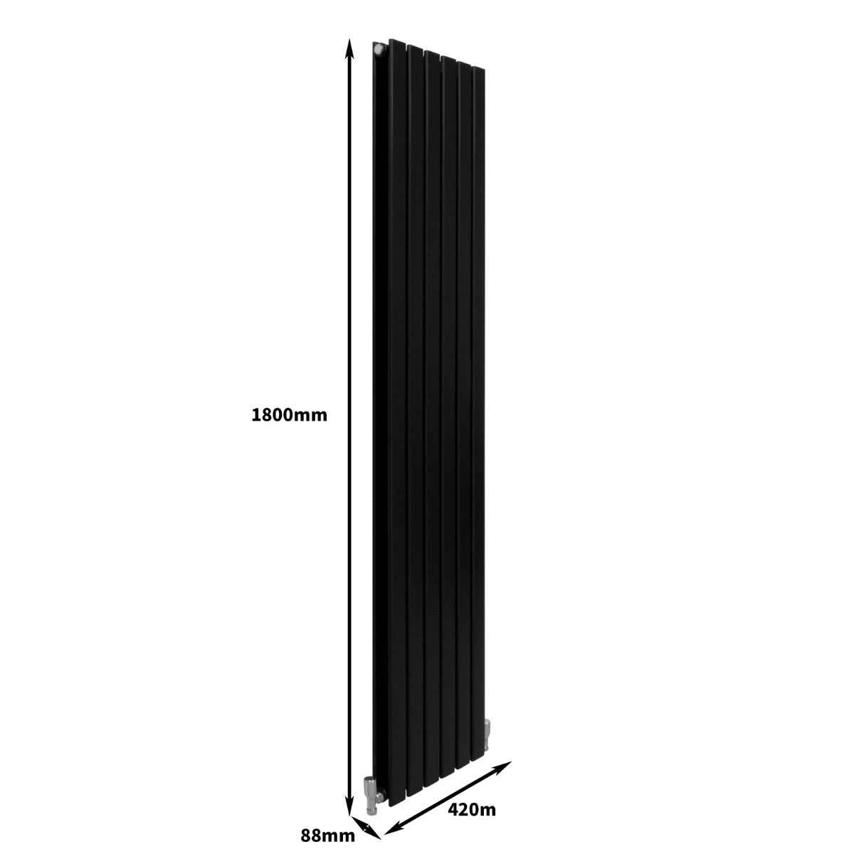 Radiatore Termosifone Termoarredo Design Piatto Pannello Elementi Nero Opaco