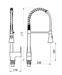 Miscelatore per cucina industriale bar/ristorante con doccia