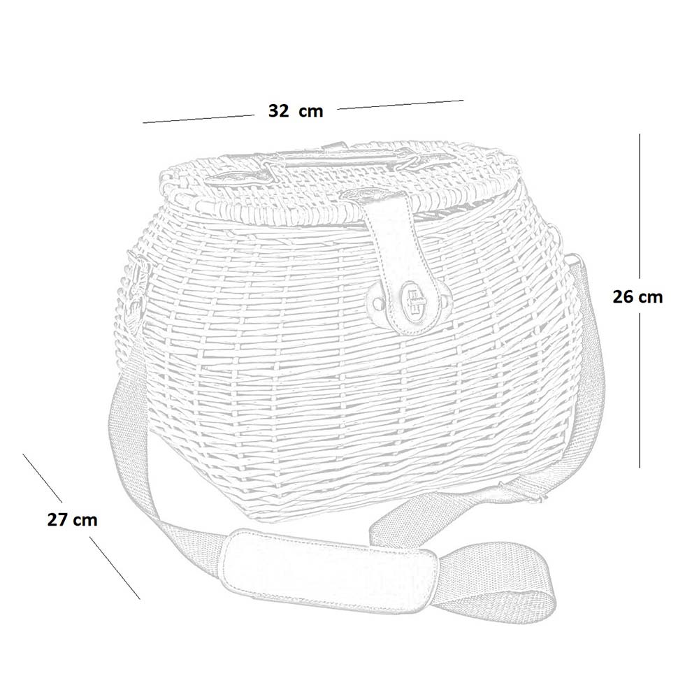 Cesto funghi cestino in vimini con tracolla cm 32 x 27 x h 26 lux