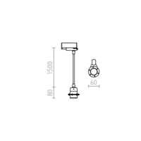 Cavo in tessuto ELISA per portalampada da soffitto a sospensione per binario trifase AG+CT+PC 230V E27 28W