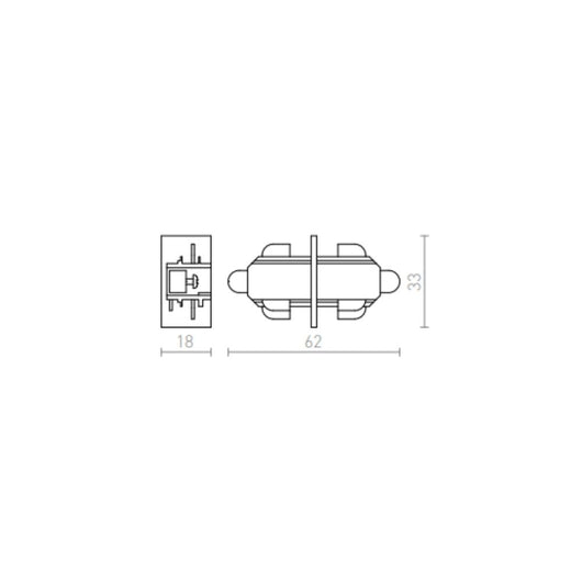 2pz. giunto conduttivo connettore diretto grigio argento  230V