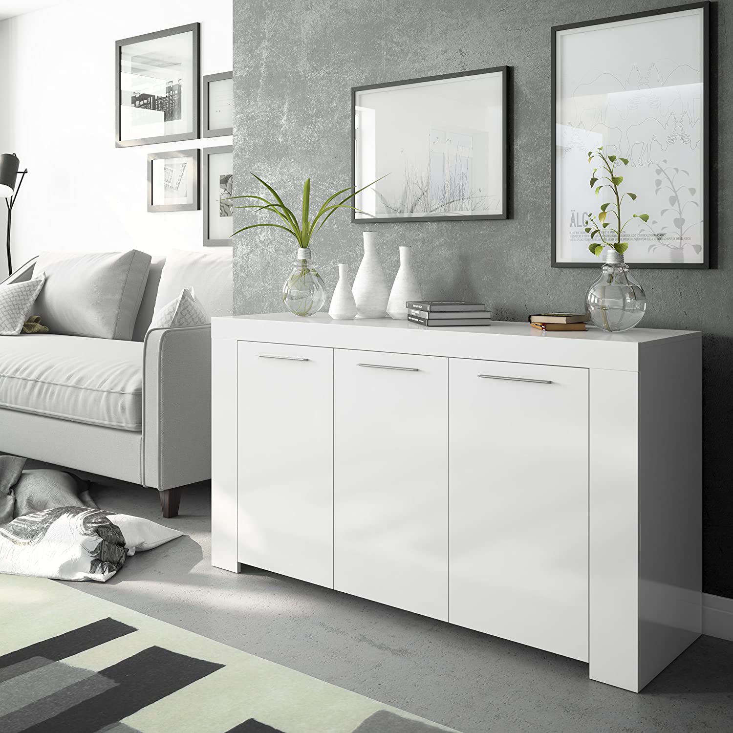 MOBILE CREDENZA 3 ANTE AMBIT CM. 144X42X80H BIANCO OPACO