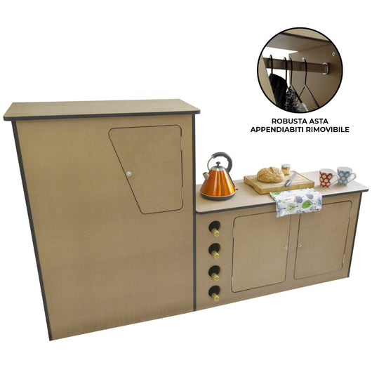 MDF Camper Interno Campervan Armadio Credenza Camper Pod VW T4 LHD Transporter