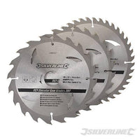 Silverline Lame per seghe circolari in TCT da 20 24 40 denti 3p.zi - 190 x 16 mm - 25, 20 mm