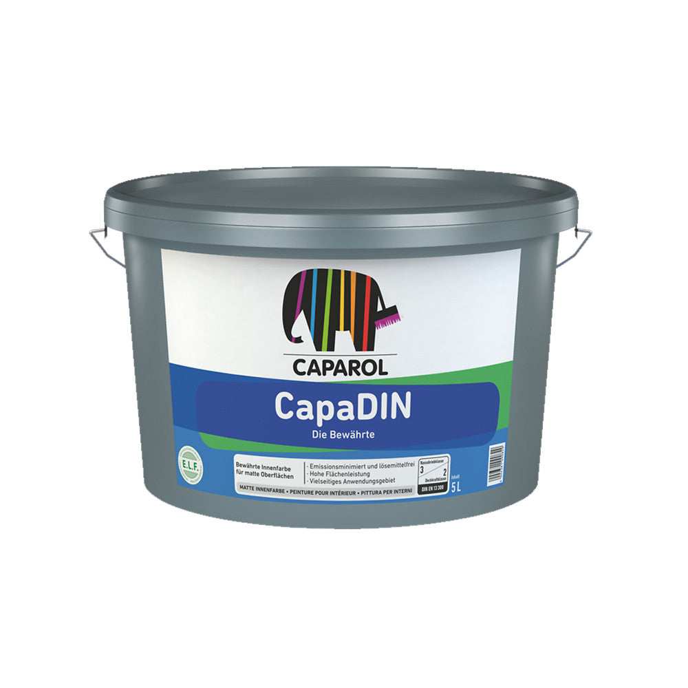 Capadin - Pittura Traspirante Superopaca Per Interni Ideale Per Pareti E Soffitti - 5L - Colore Bianco - Caparol