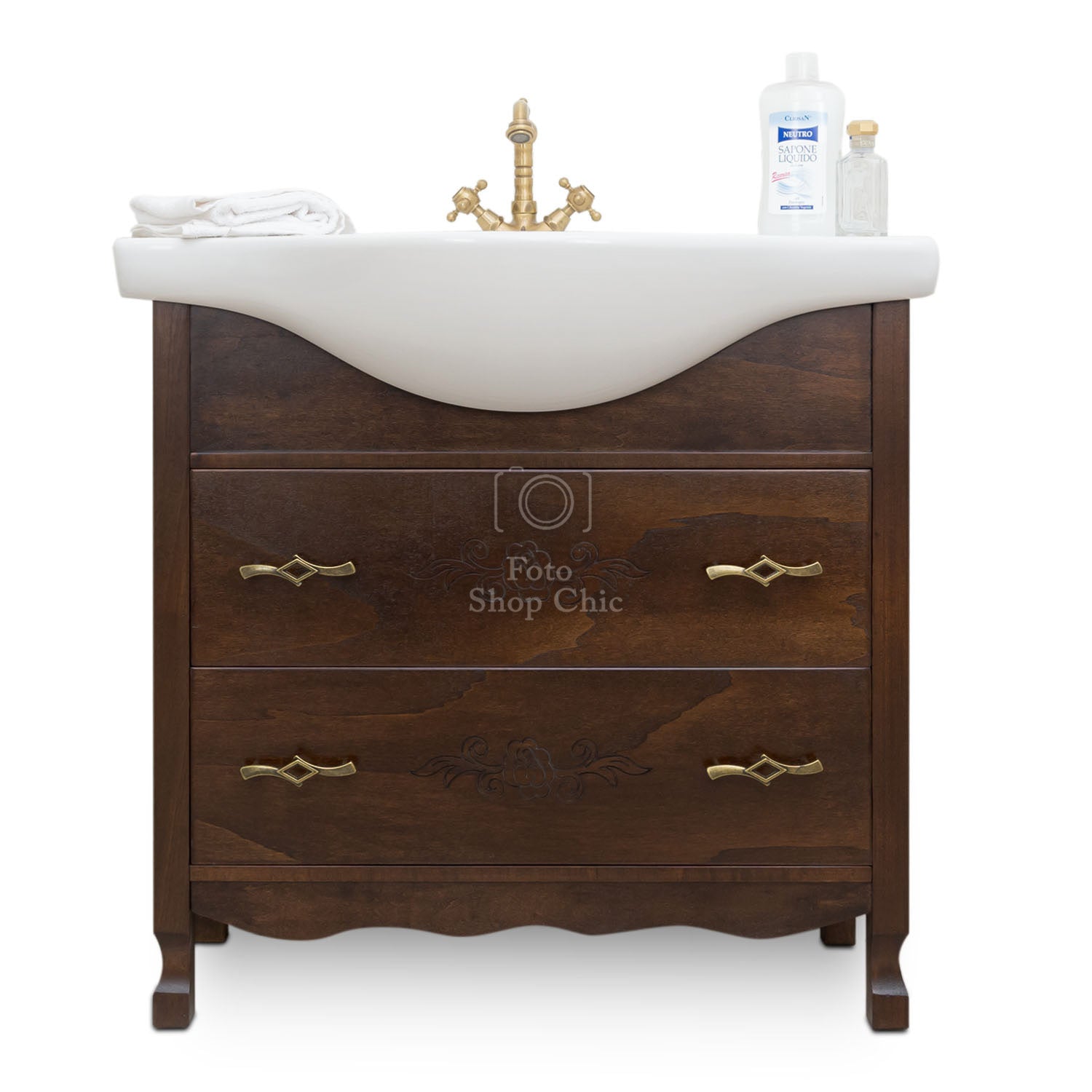 Arredo bagno classico noce