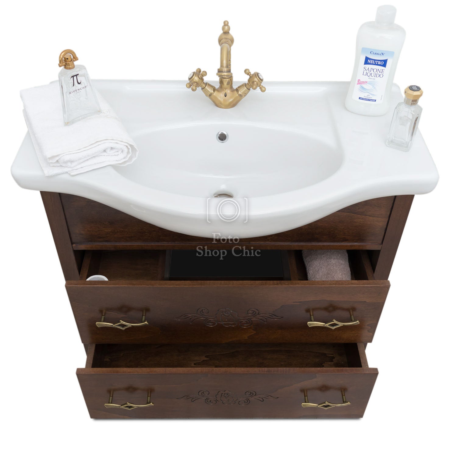 Arredo bagno classico noce