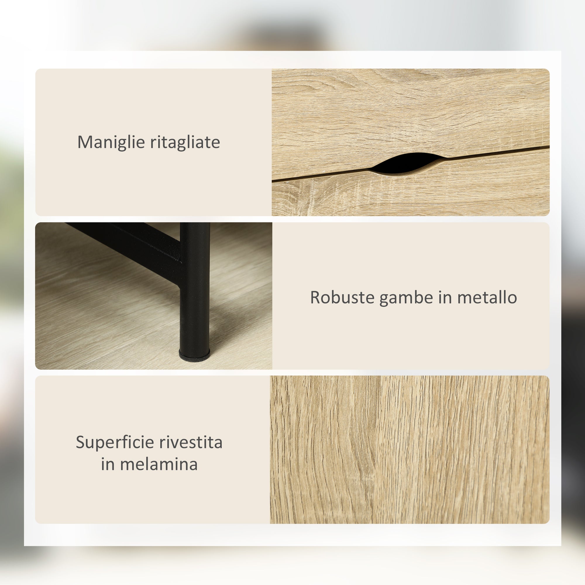 Libreria a Parete 80x35x155 cm in MDF e Metallo Legno Naturale