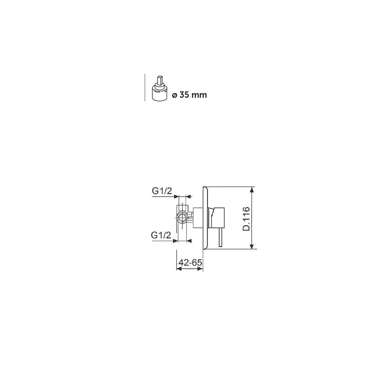 Kit miscelatori lavabo+bidet+doccia in ottone nero opaco serie minimal Keller Taps