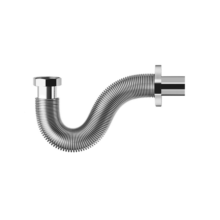 Sifone lavabo bidet o lavello estensibile e flessibile da cm 30 a 45 in acciaio inox