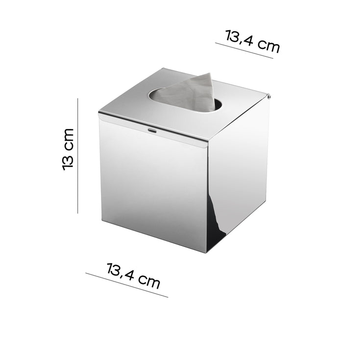 Porta fazzoletti da appoggio Gedy in acciaio inox AISI 304 - Cromato