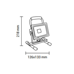 Proiettore led portatile alluminio ricaricabile 10 watt luce fredda 6000k