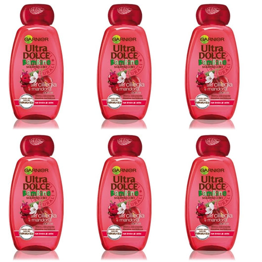 Shampoo 2in1 bambine garnier ultra dolce alla ciliegia 6 confezioni da 300 ml