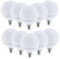 Lampadina led globo e27 15watt resa 88watt risparmio energetico 6000k pezzi 10