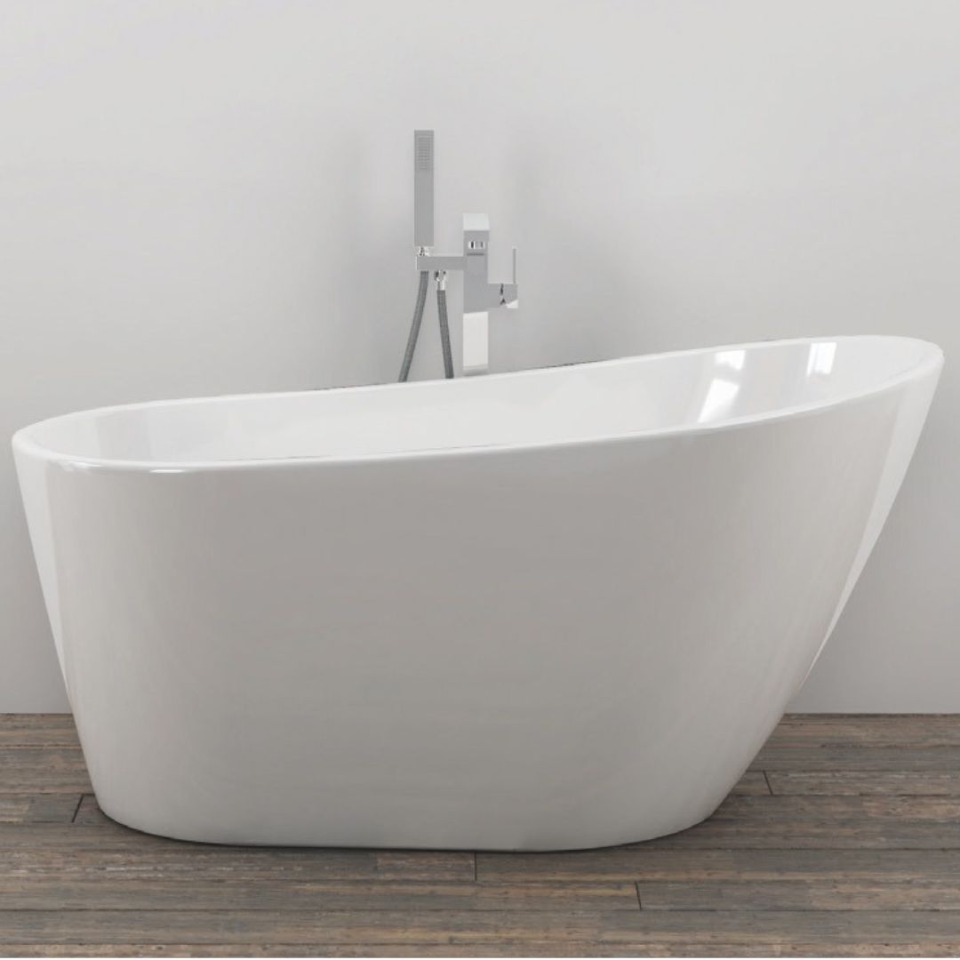 Vasca da bagno free standing ovale acrilico bianco lucido 3 misure h 72 cm *** misure l160xh72xp80, confezione 1