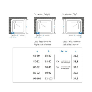 Negrari box doccia a soffietto a due lati in pvc guide estensibili aperture reversibili *** misure 80-92 x 80-92 cm, ...