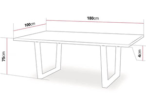 Tavolo da Pranzo 200x100cm Rovere e Metallo Nero Moderno Habitat et Jardin