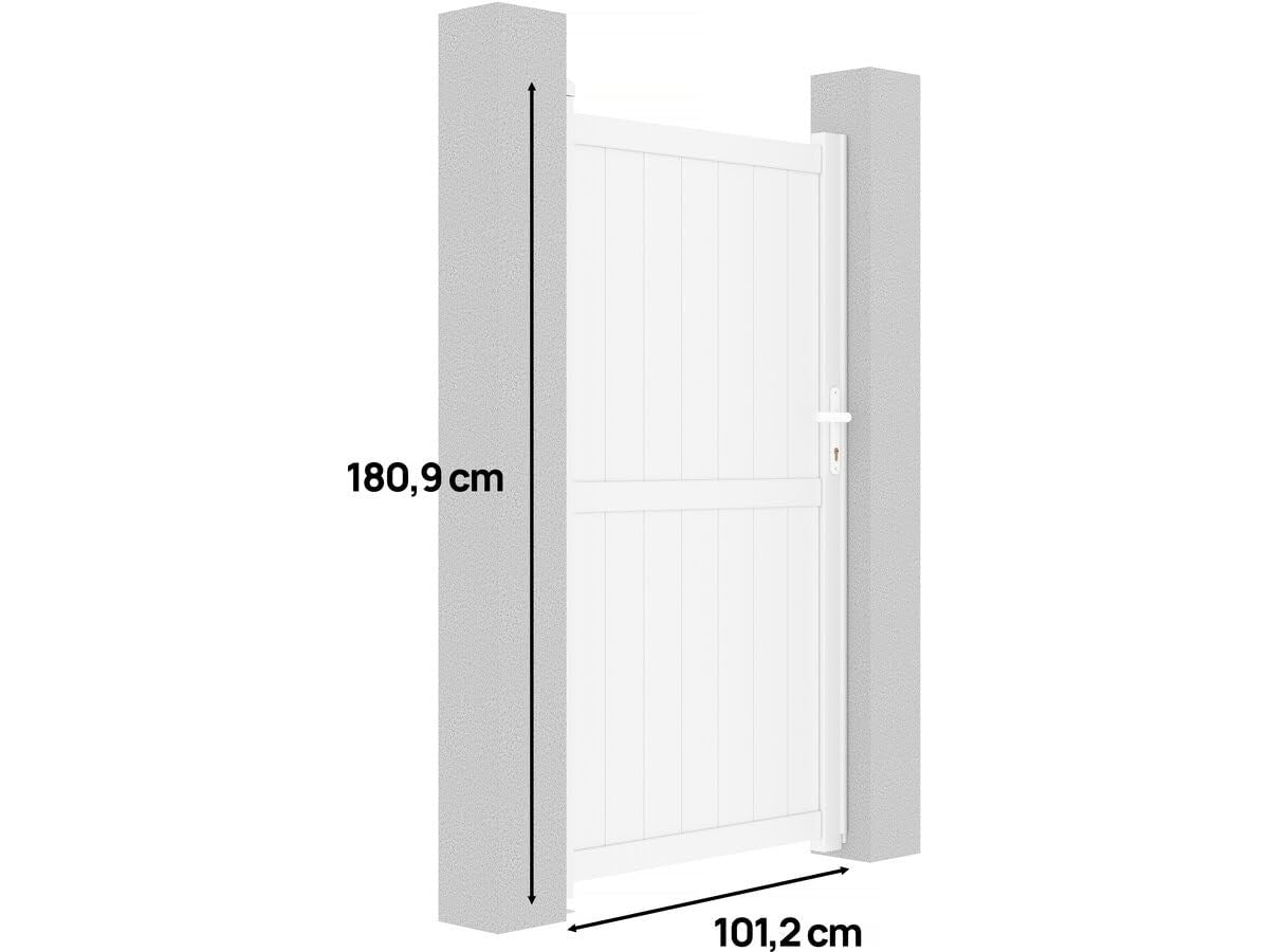 Cancello Pedonale Alluminio 101x181 cm Bianco Moderno Habitat et Jardin