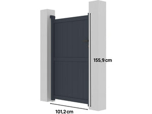 Cancello Alluminio Grigio 101.2x155.9cm Moderno Habitat et Jardin