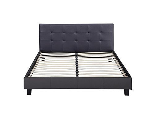 Habitat et Jardin Letto 140x190 cm Nero con Testata Imbottita