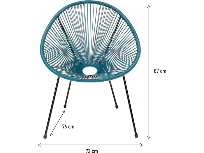 Habitat et Jardin Set Poltrone da Giardino 2 Pezzi Blu Scuro Alluminio Resistente