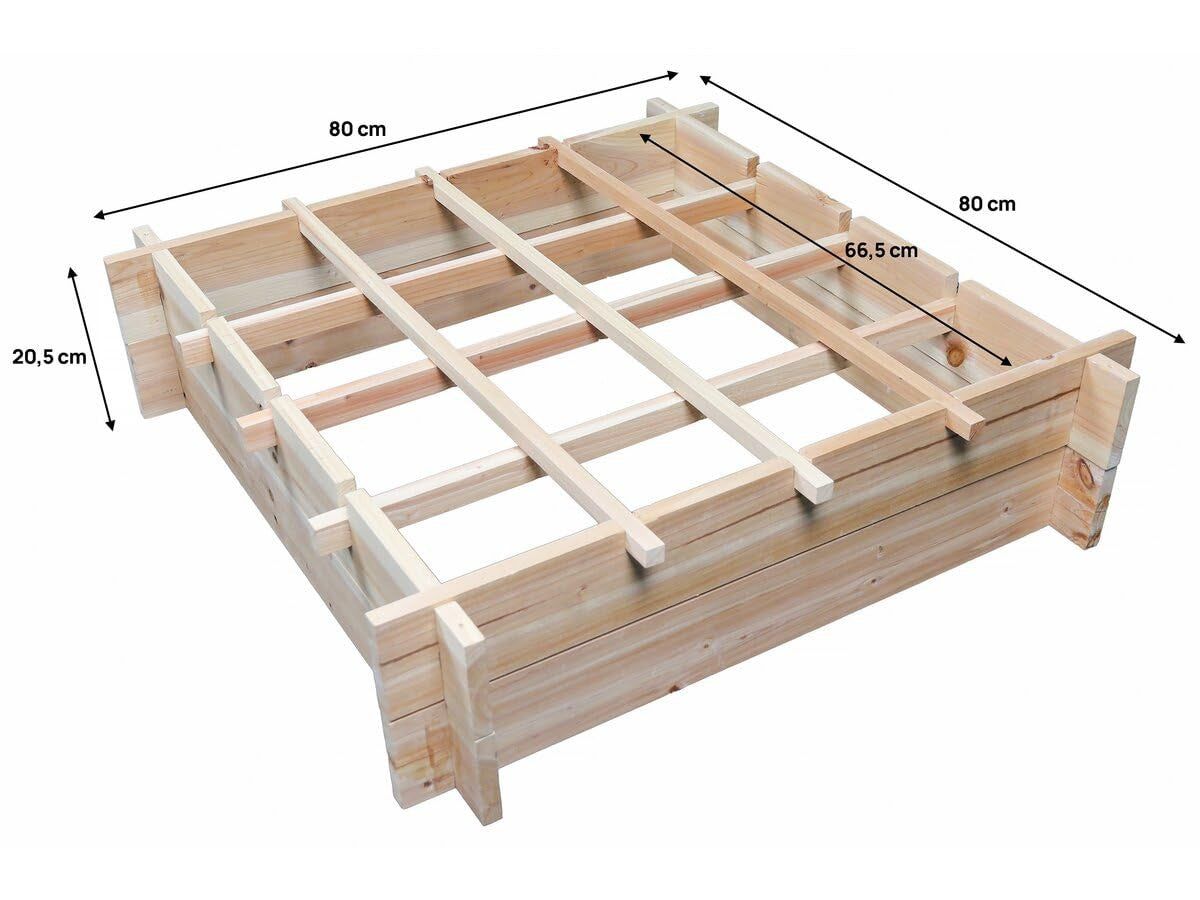 Habitat et Jardin Orto in Cassetta Legno Quadrato 80x80x20cm Marrone