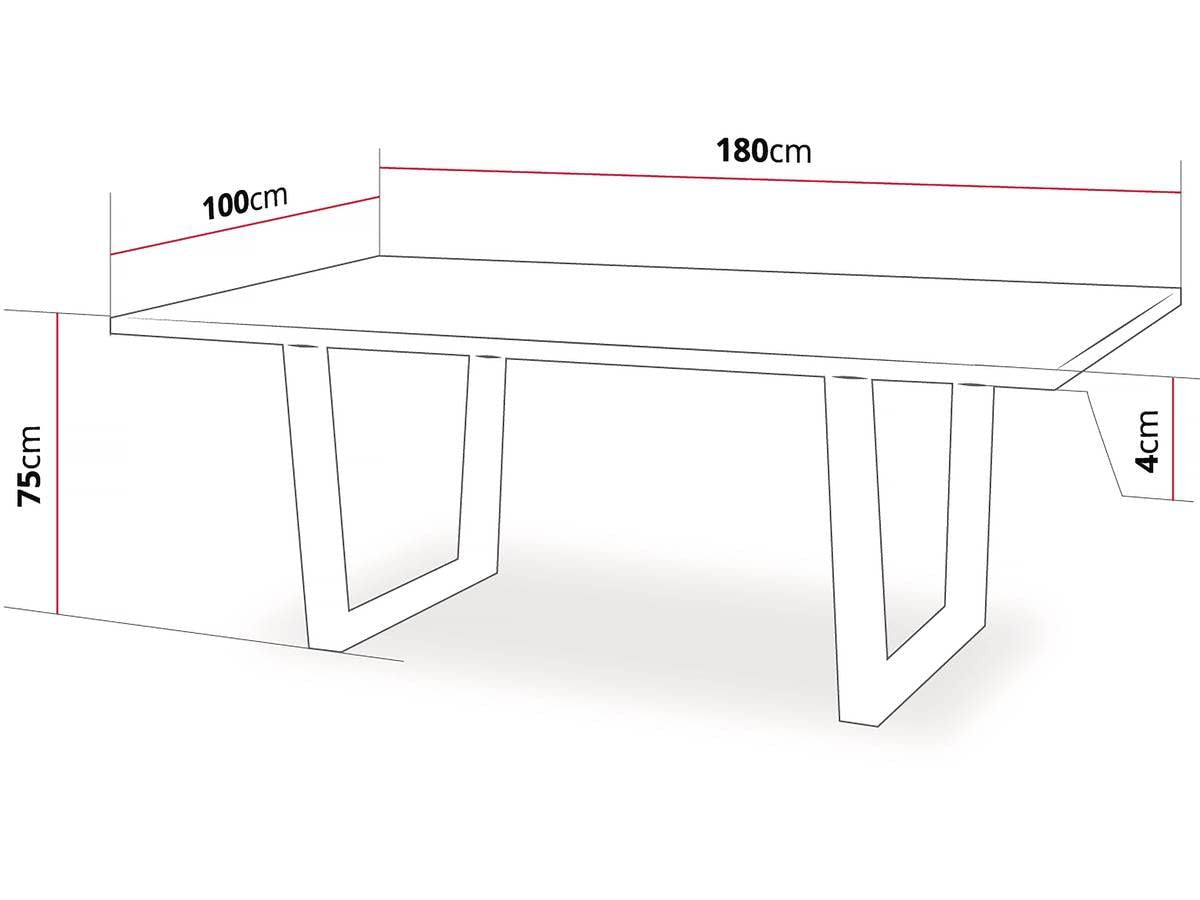 Tavolo da Pranzo 200x100cm Rovere e Metallo Nero Moderno Habitat et Jardin