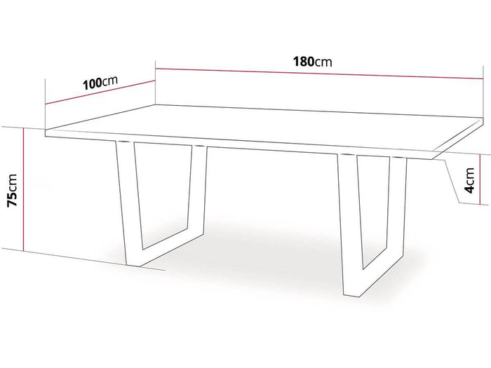 Tavolo da Pranzo 200x100cm Rovere e Metallo Nero Moderno Habitat et Jardin