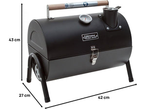 Habitat et Jardin Barbecue Portatile Acciaio Nero 42x27x43cm Due Scomparti