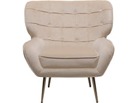 Poltrona Velluto Beige Austin Habitat et Jardin Moderna Ergonomica 79x71x79cm