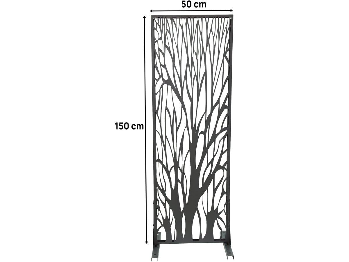 Recinzione Metallica Decorativa 50x150cm Antracite Tree Esterno Habitat et Jardin